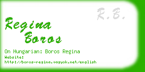 regina boros business card